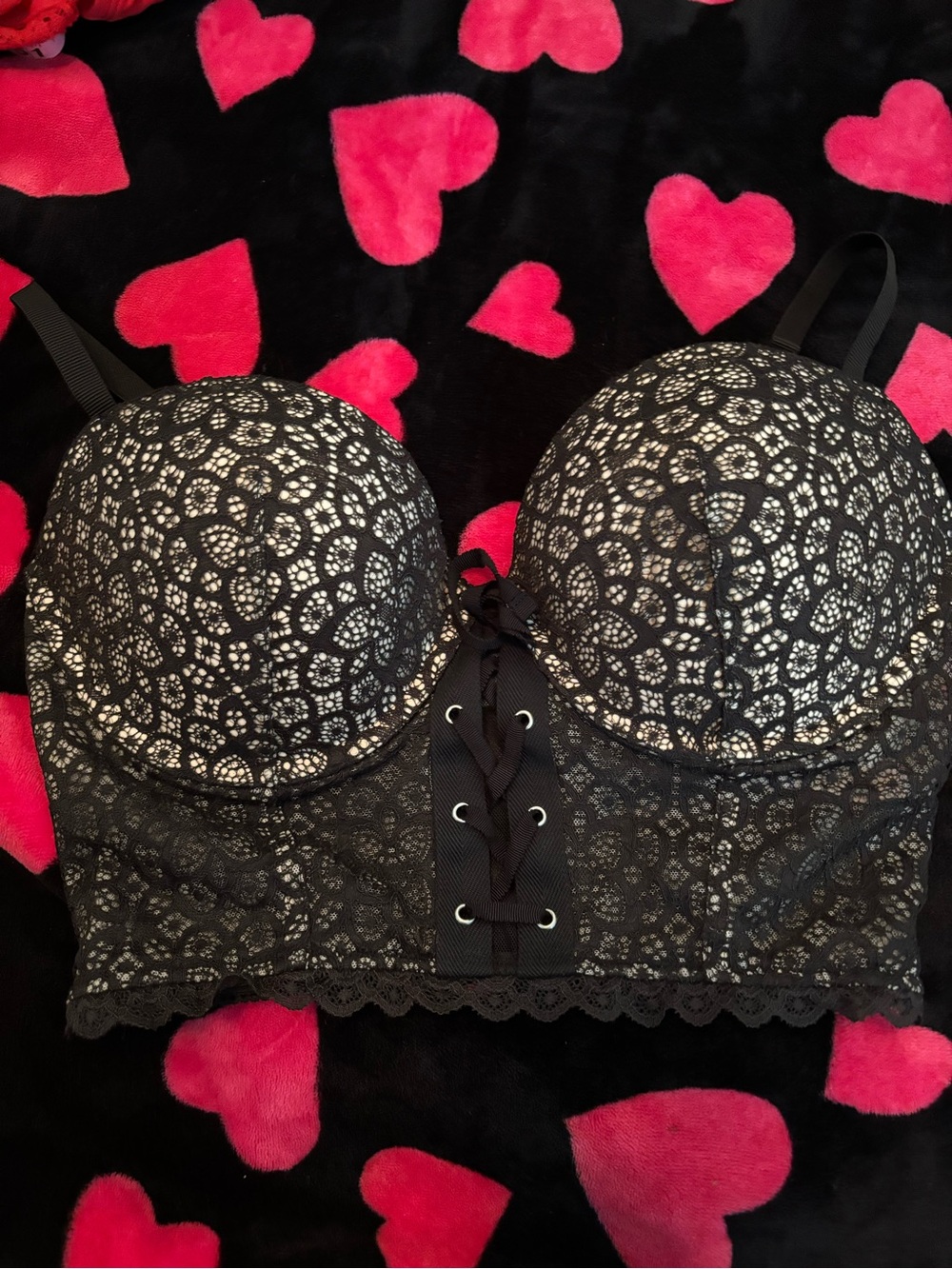 Victoria’s Secret Black Corset Bra Size 36D A00426